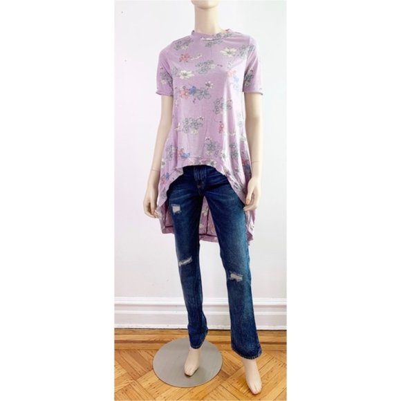 Lavender Floral Hi Low Tunic - Picture 2 of 5